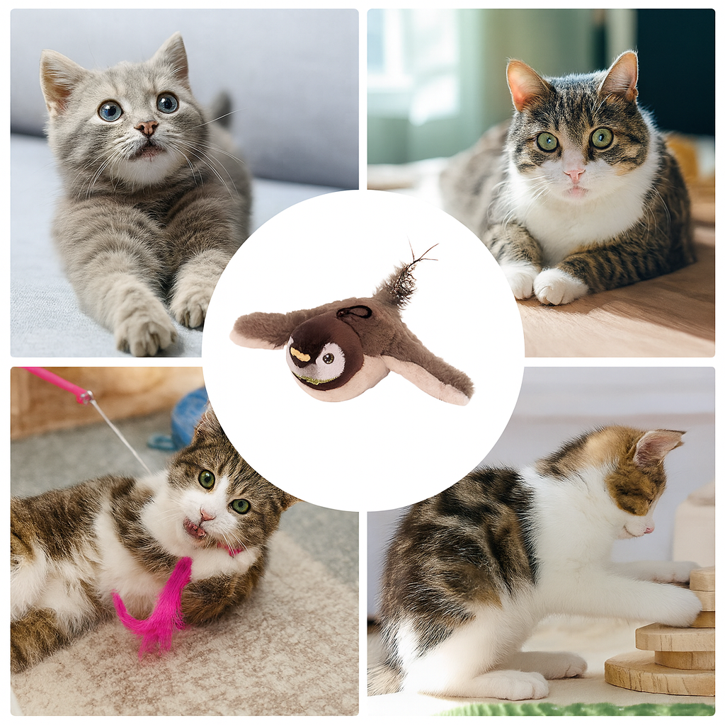 Fluttering Bird Cat Toy – Interactive Play for Indoor Cats