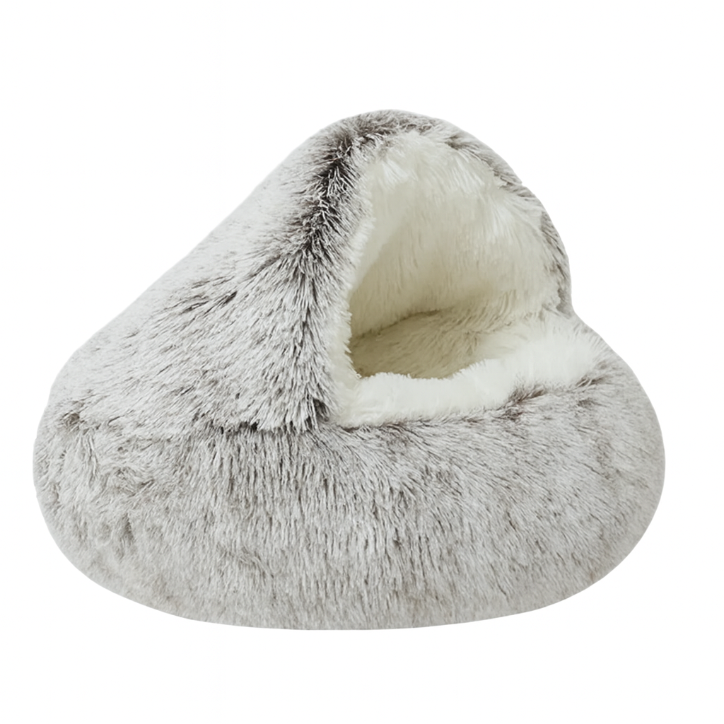 2-in-1 Cat Cave Bed – Plush Hideaway & Cosy Bed