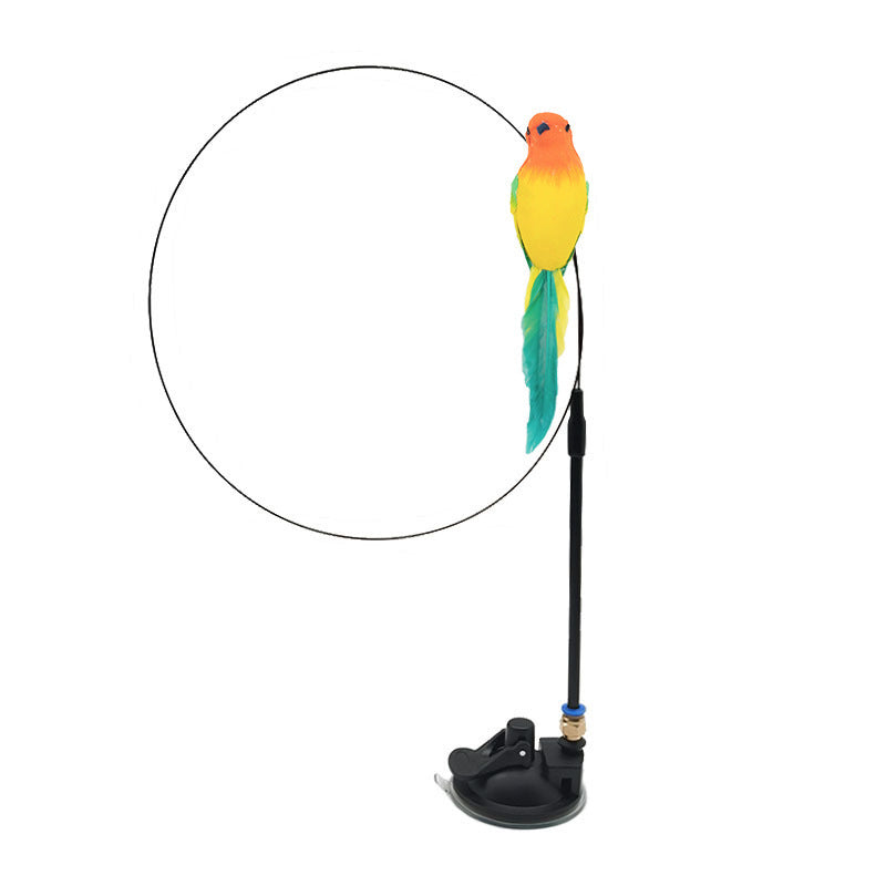 Interactive Cat Toy – Feather Bird Wand for Hunting Fun