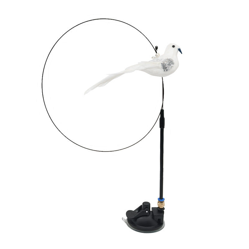 Interactive Cat Toy – Feather Bird Wand for Hunting Fun