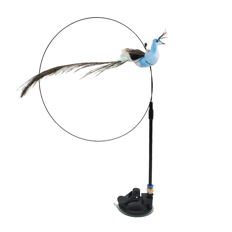 Interactive Cat Toy – Feather Bird Wand for Hunting Fun