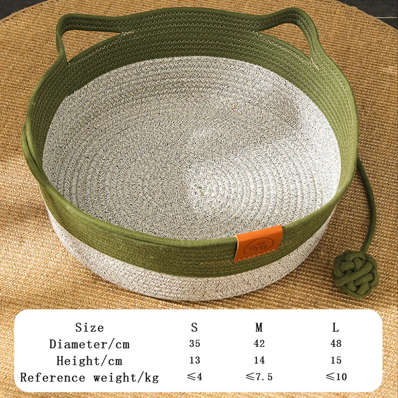 Handwoven Cotton Rope Cat Bed – Stylish & Cosy