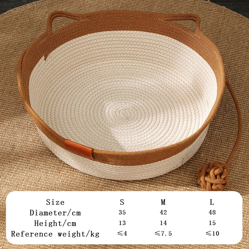 Handwoven Cotton Rope Cat Bed – Stylish & Cosy