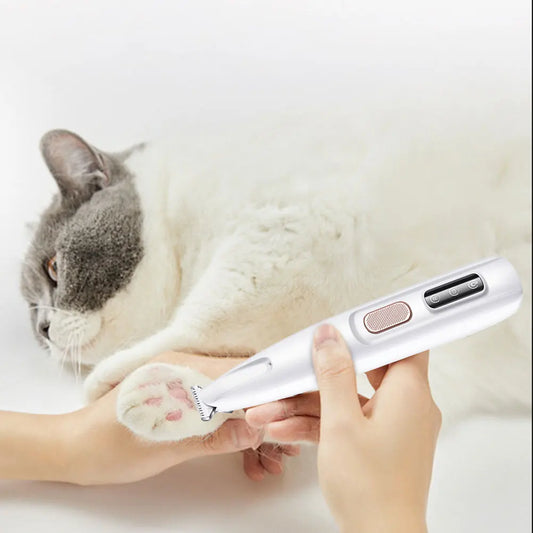 Pet Paw Trimmer with LED Light – Cordless Grooming Clipper