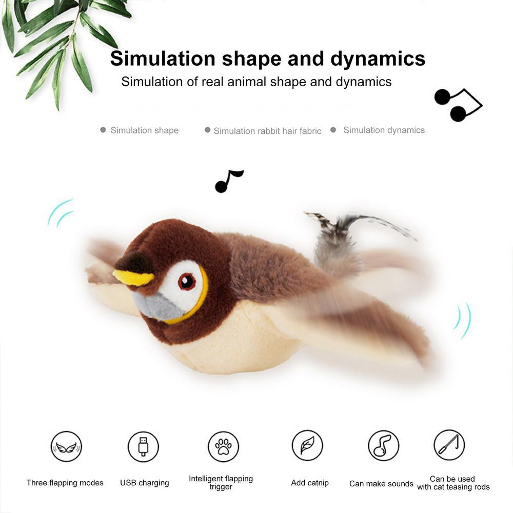 Fluttering Bird Cat Toy – Interactive Play for Indoor Cats