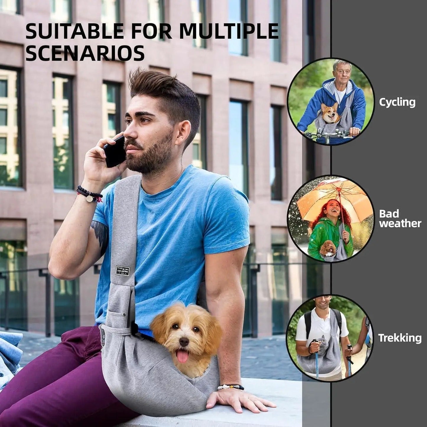 Cotton Dog Carrier Bag – Comfortable & Safe Travel Tote
