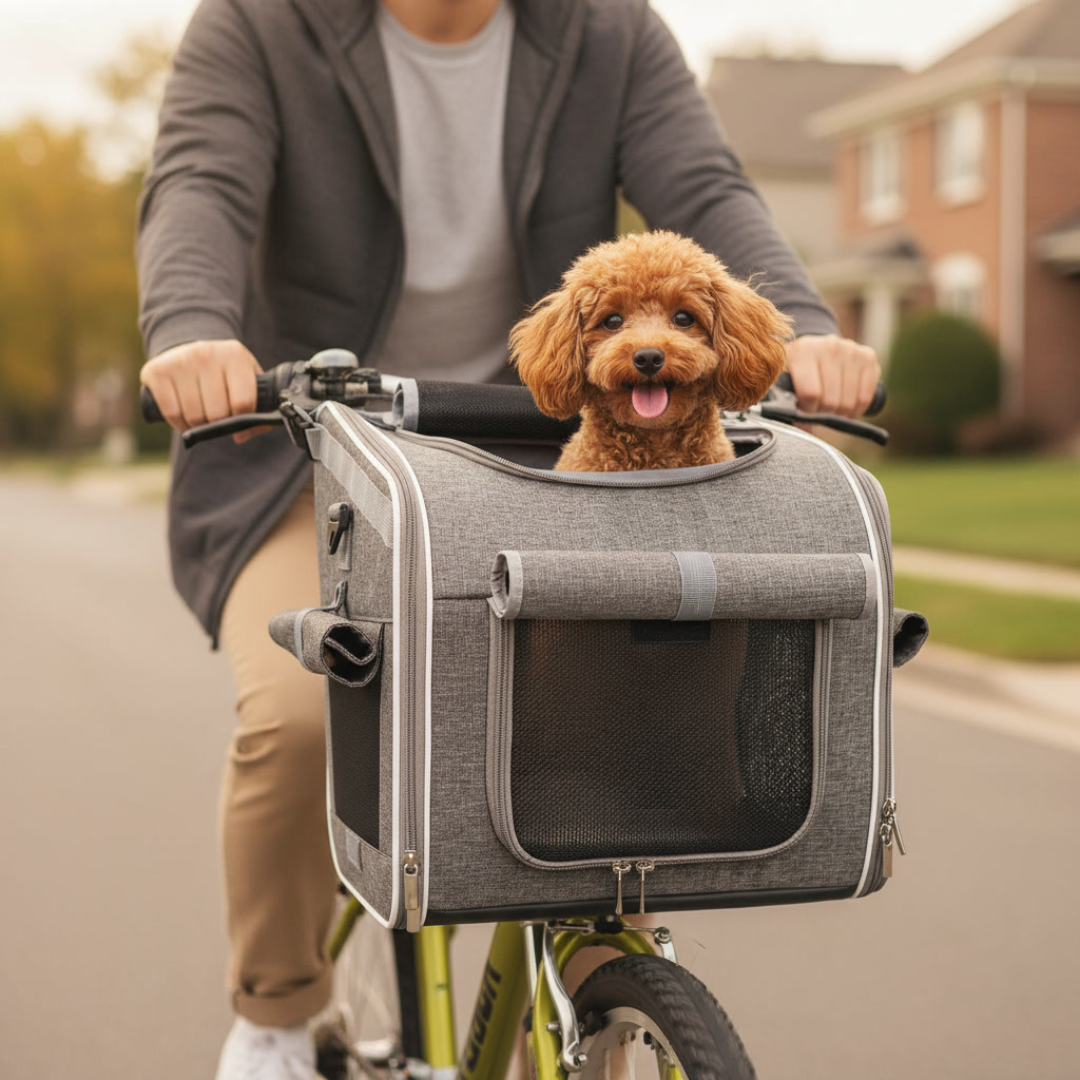 3-in-1 Dog Bike Carrier – Basket, Travel Bag & Car Seat