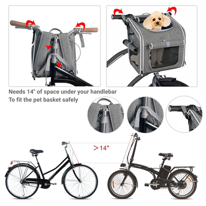 3-in-1 Dog Bike Carrier – Basket, Travel Bag & Car Seat