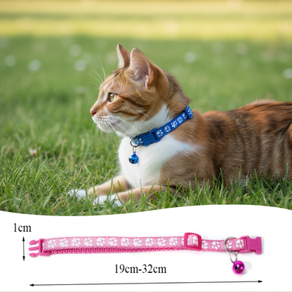 Adjustable Cat Collar with Bell & Safety Breakaway – Stylish & Safe