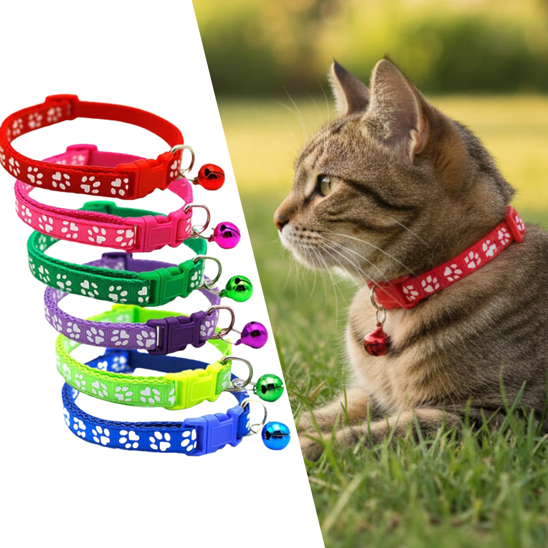 Adjustable Cat Collar with Bell & Safety Breakaway – Stylish & Safe