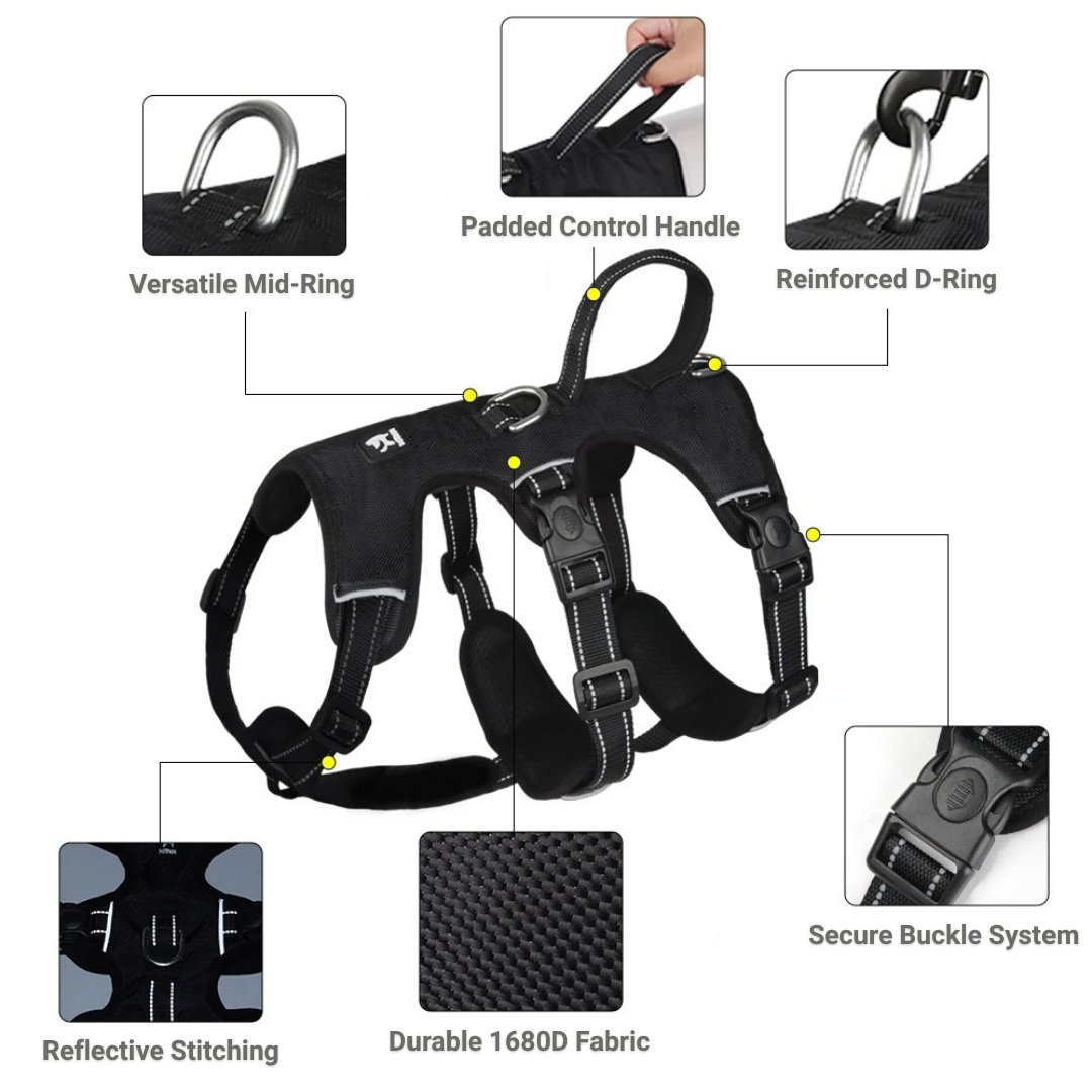 No-Pull Dog Harness – Escape-Proof & Reflective