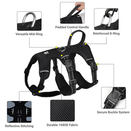 No-Pull Dog Harness – Escape-Proof & Reflective