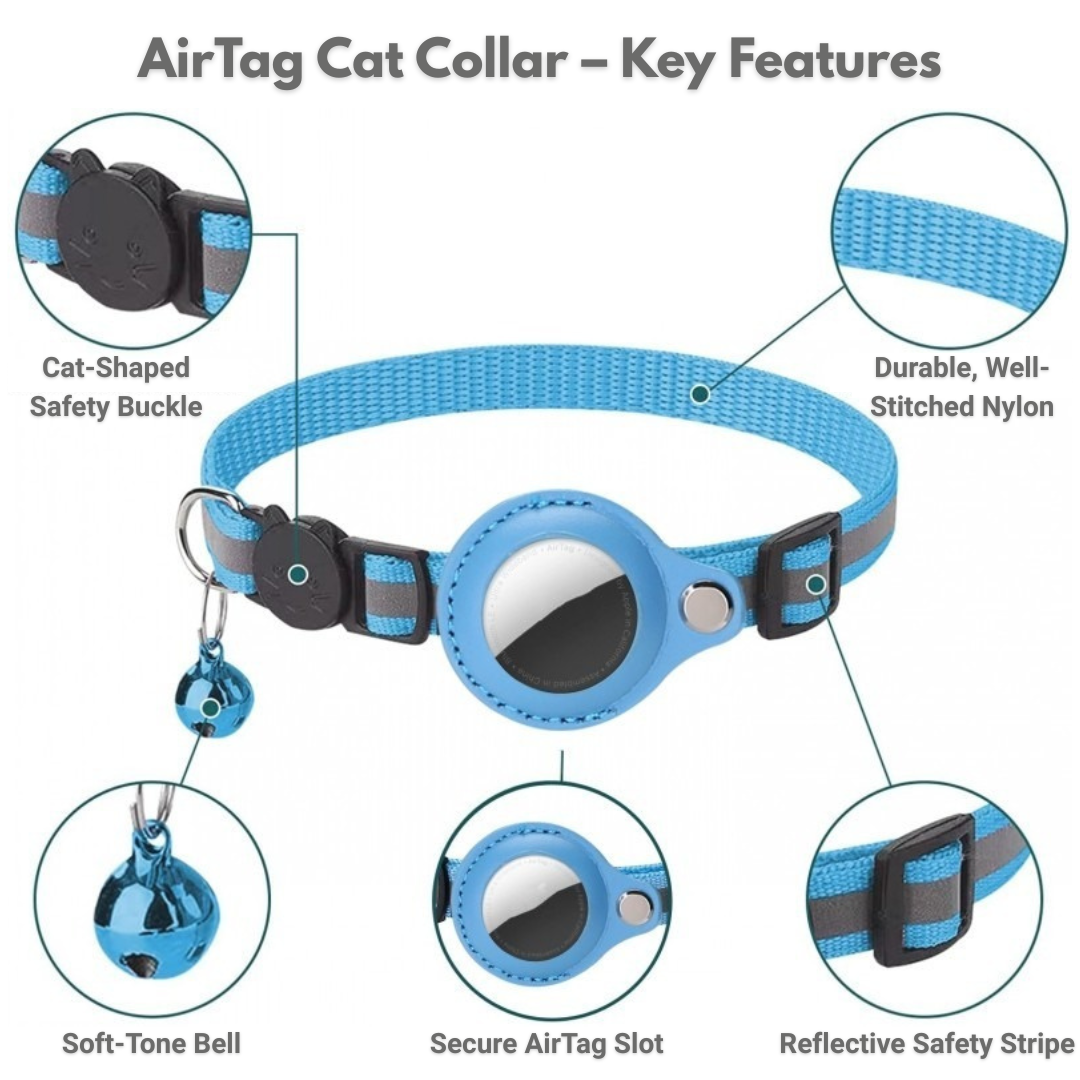 Reflective Cat Collar with Safety Breakaway & GPS Holder