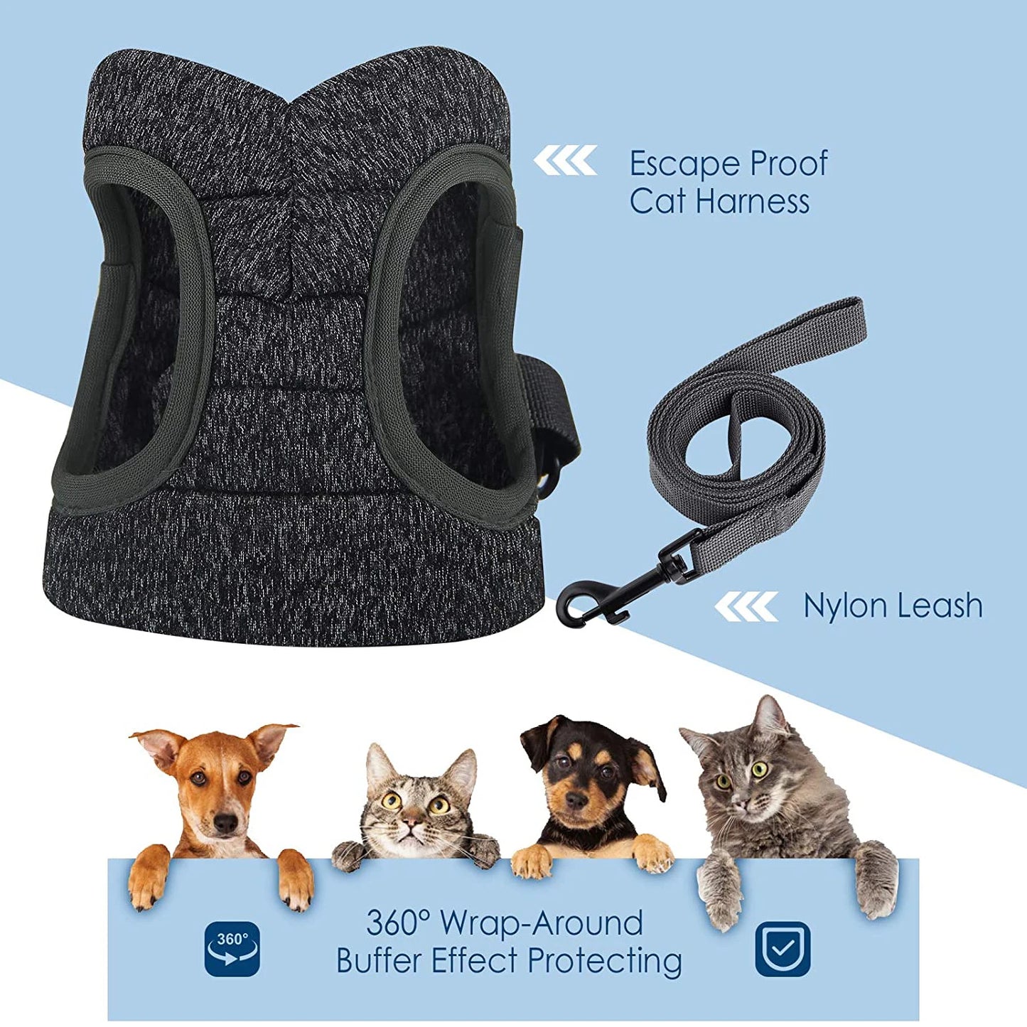 Cat Harness with Leash – Escape-Proof & Comfortable