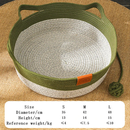 Handwoven Cotton Rope Cat Bed – Stylish & Cosy