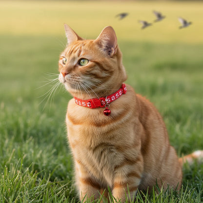 Adjustable Cat Collar with Bell & Safety Breakaway – Stylish & Safe